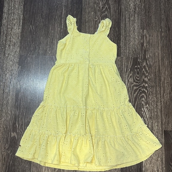 Girls bright yellow dress size 7 with buttons down the back, super cute!! - Picture 2 of 4